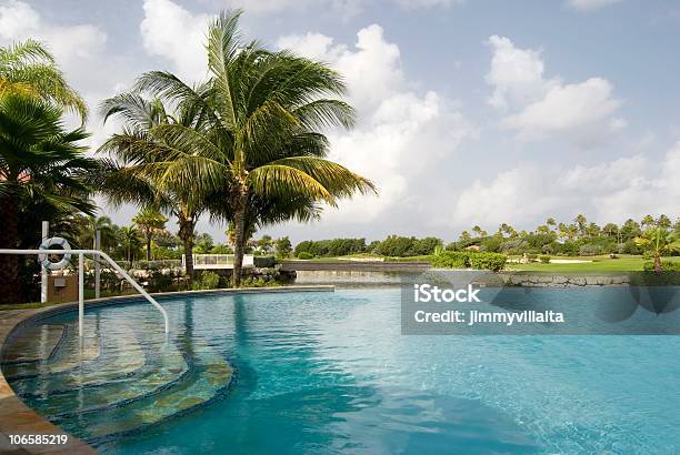 Piscina De Borde Infinito Del Resort Foto de stock y más banco de imágenes de Agua - Agua, Al lado de la piscina, Aruba