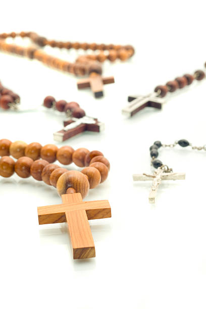 istock Religion diversity - rosary beads over white 106586159