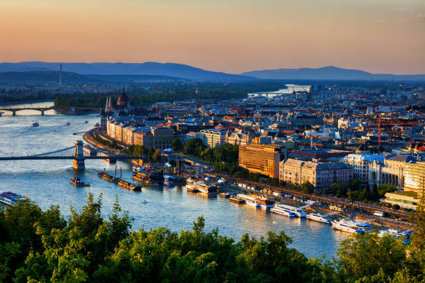 istock City Of Budapest Sunset Cityscape 1065866020
