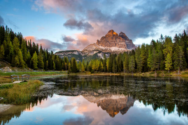 istock Lake mountain landcape with Alps peak reflection 1065868006