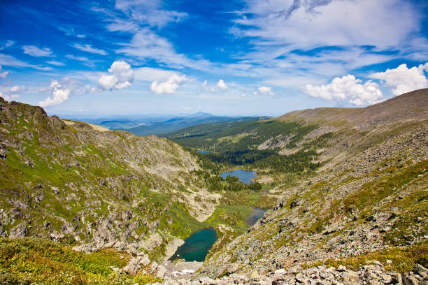 istock Beautiful mountain view with small lakesand forest 1065880720