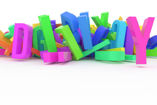 istock Abstract CGI typography, alphabet, letter of ABC. Wallpaper for graphic design. Web, pile, 3d & education. 1065881442