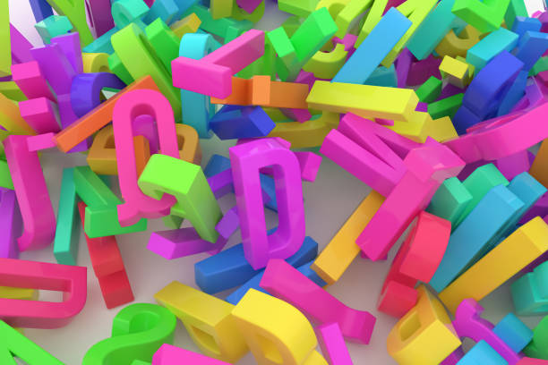 istock Decorative, illustrations CGI typography, alphabet, letter of ABC. Good for design texture, background. Backdrop, kindergarten, bunch & artwork. 1065881542