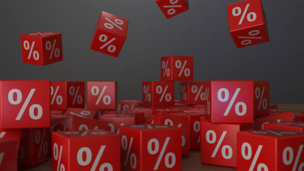istock Red Percentage Blocks- Stock Image 1065881866