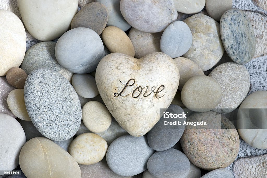 heart on pebble  Color Image Stock Photo