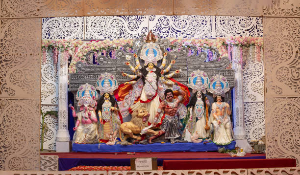 istock A Panoramic View Of Durga Statue In Puja Pandal 1065884212