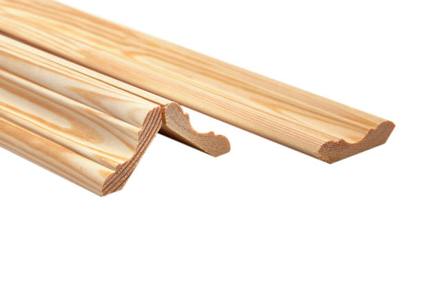 istock Different wooden plinth. Industrial sample, isolated on white 1065884346