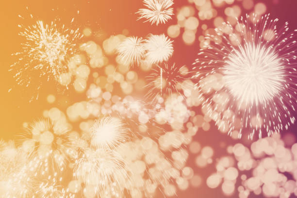 Fireworks abstract background for  New Year and other celebrations and holidays with copy space