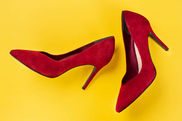 istock sexy red suede shoes with heels 1065887614