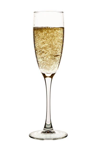 istock champagne glass isolated on white background. 1065888906