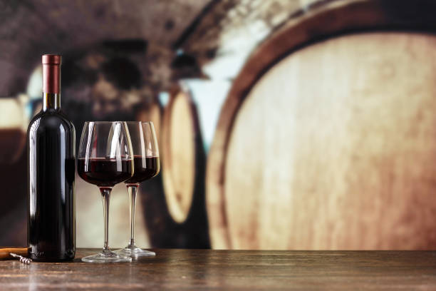 istock red wine in a glass against 1065890034