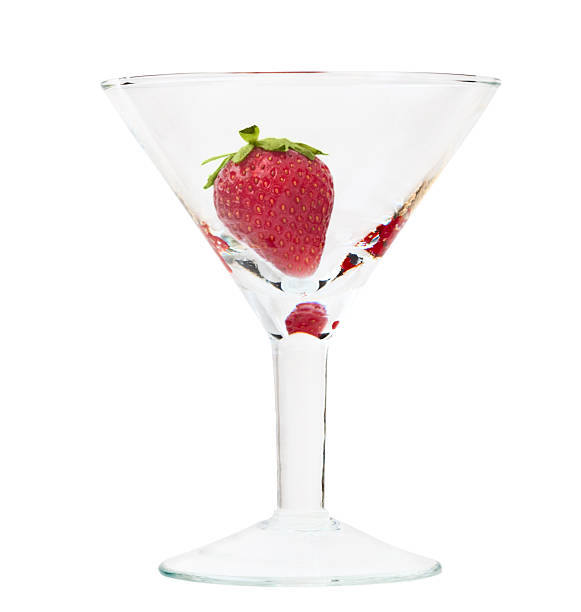 istock Ripe strawberry in glass isolated over white 106589859