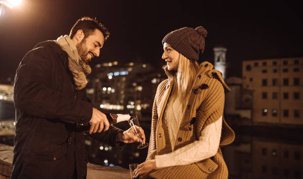 drinking champagne on the streets