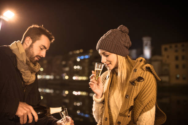 drinking champagne on the streets