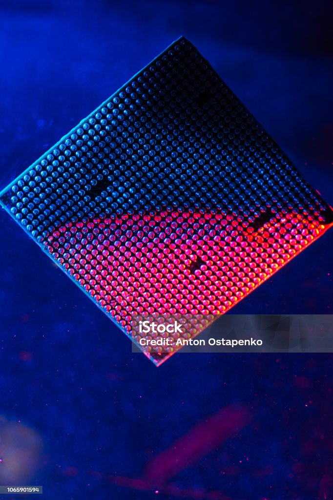 Cpu.ram.technology of cyber-electronic concept. Technology, arthouse, overheating of the central processor. CPU cooling with water,Tecnology background. CPU Stock Photo