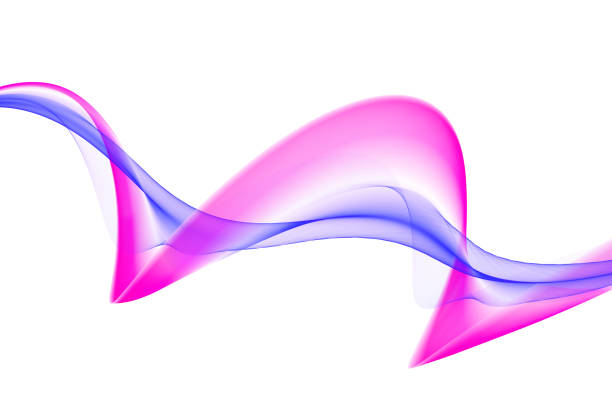 istock Abstract neon pink ultra violet wave on white background 1065901950