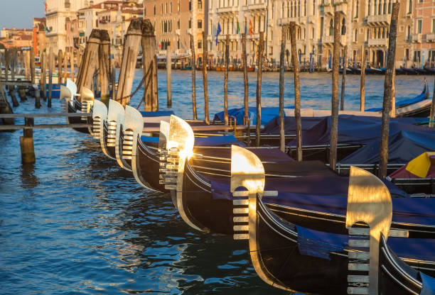 istock Gondolas close up in  Grand Canal, Venice 1065904272
