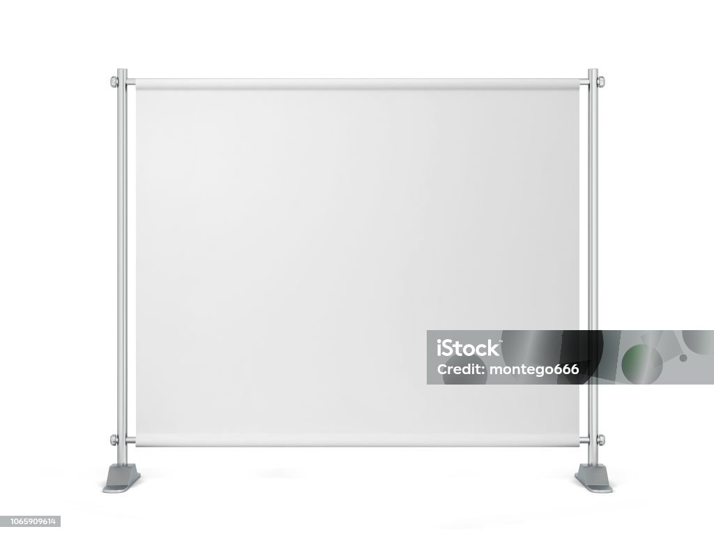 Blank backdrop banner Blank backdrop banner. 3d illustration isolated on white background Template Stock Photo