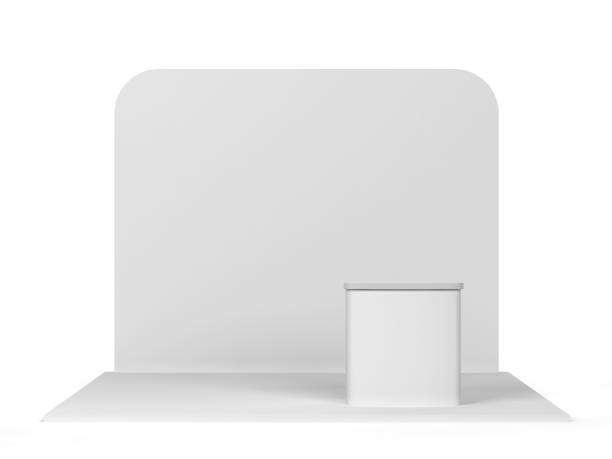 istock Simple tradeshow booth with a counter 1065909642
