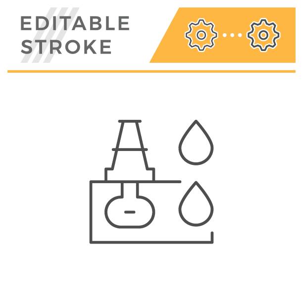 значок линии нефтяной колодец - fracking exploration gasoline industry stock illustrations