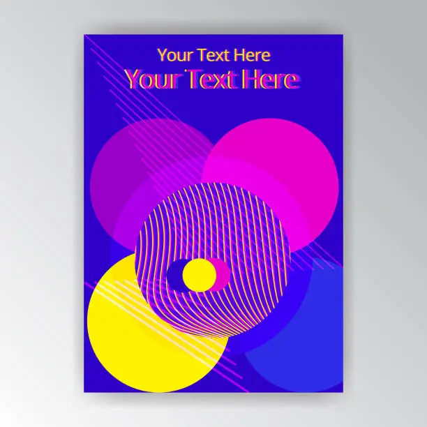 Vector illustration of Modern vertical overprint cmyk page template