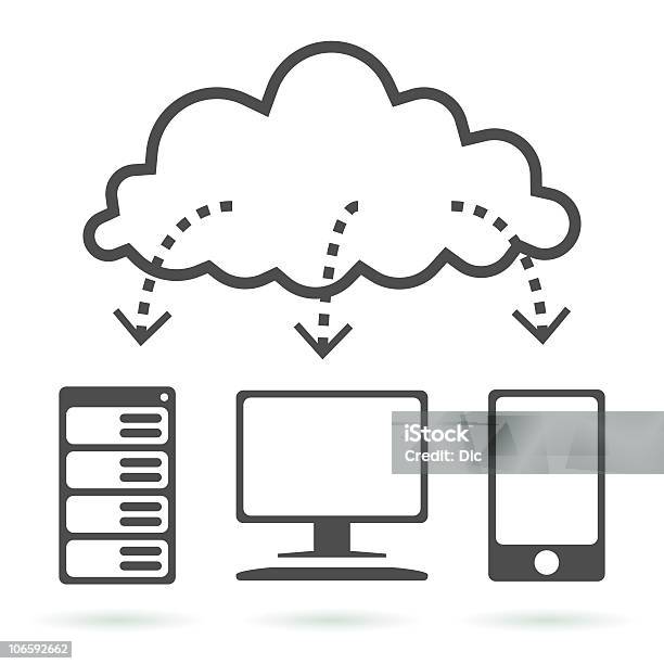 Облачные Вычисления — стоковая векторная графика и другие изображения на тему Клиент - Клиент, Сетевой сервер, Беспроводная технология