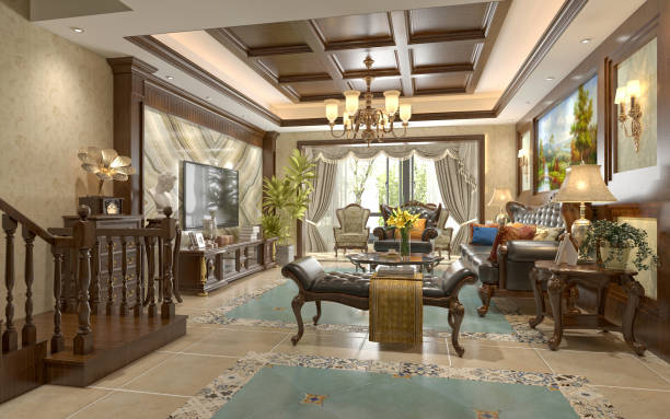 istock 3d render of post modern living room 1065935048