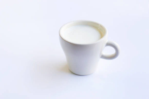 istock Cup of  milk on white background 1065940990