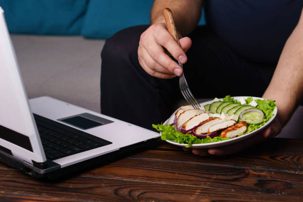 istock Healthy snack at workplace. eating diet food 1065941150