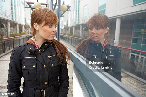 Teenage Girl Mirror Stock Photo - Download Image Now - 16-17 Years, Brown Hair, Building Exterior