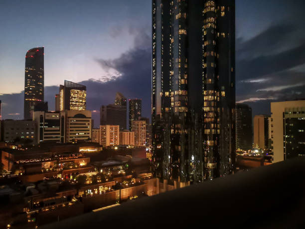 istock Abu Dhabi city beautiful clouds and Towers at sunset 1065948260