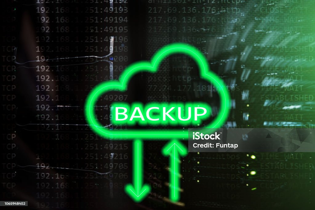 Backup Data Button Backup Button On Modern Server Room Background Data Loss Prevention ...