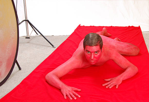 Business man covering on floor