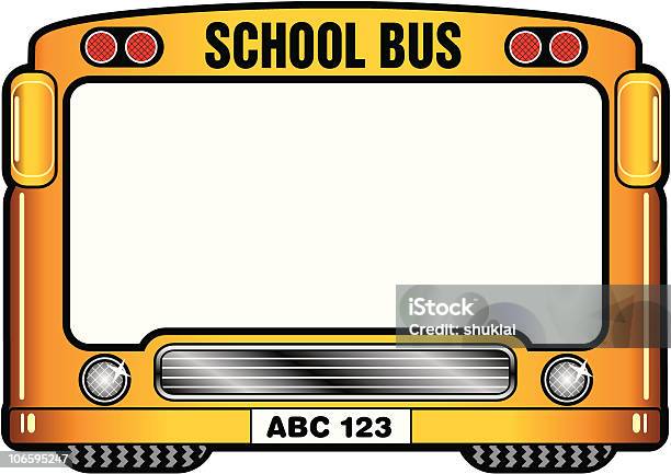 Divertente Frameamerican Scuolabus - Immagini vettoriali stock e altre immagini di Scuolabus - Scuolabus, Incorniciatura, Autobus