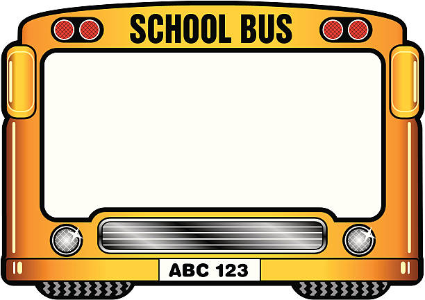 Funny frame - American school bus Funny frame, just like a school bus. You can add your picture on the blank area. bus borders stock illustrations