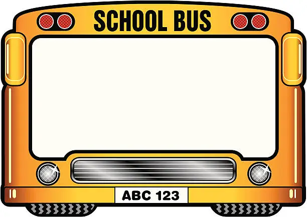 Vector illustration of Funny frame - American school bus