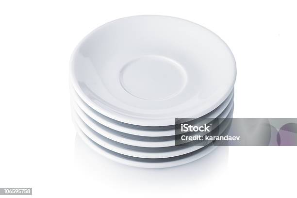 White Saucers Stock Photo - Download Image Now - Blank, Bright, Ceramics