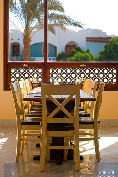 Restaurant table stock photo