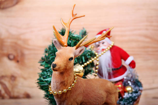 istock Reindeer and santa claus 1065963622