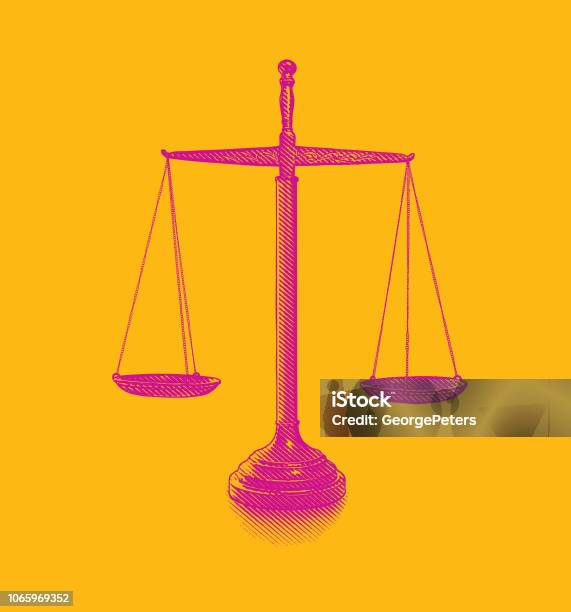 Scales Of Justice Stock Illustration - Download Image Now - Equal-Arm Balance, Justice - Concept, Illustration