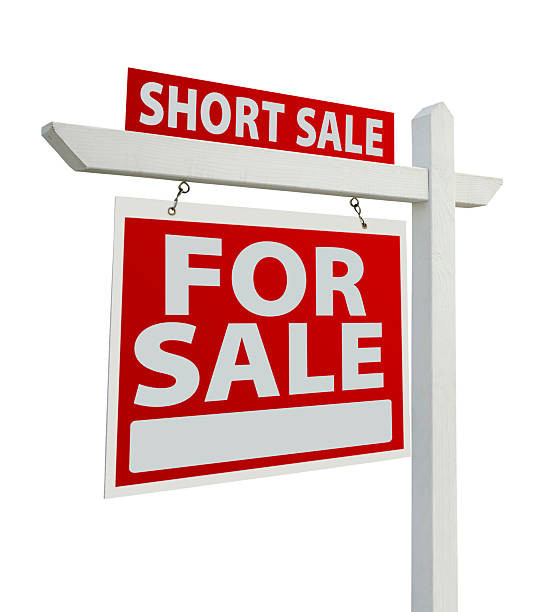 istock Short Sale Real Estate Sign Isolated - Left 106597144