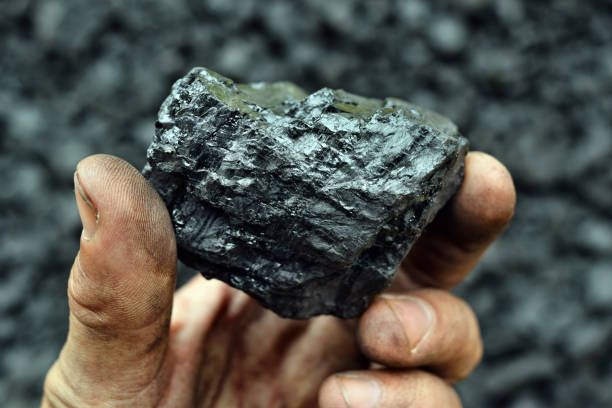 istock Coal in the hand of worker miner 1065976104