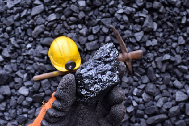 istock Hand of the miner shows coal in mine 1065976126