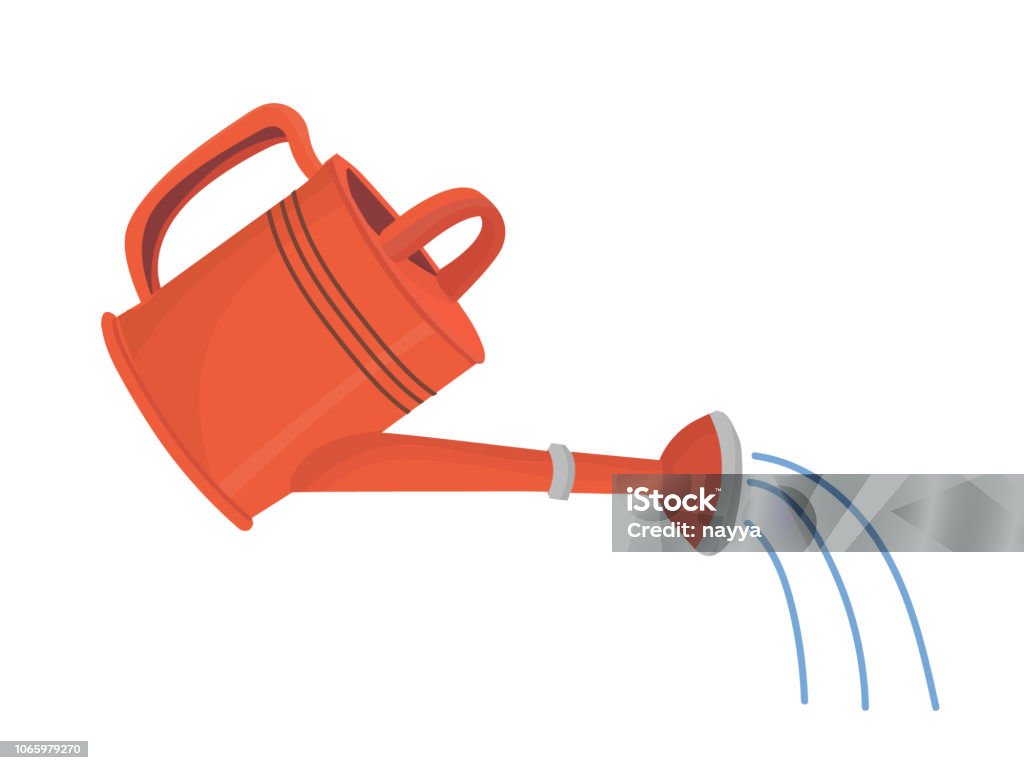 Red Garden Watering Can Stock Illustration - Download Image Now - Watering  Can, Shower, Water - iStock