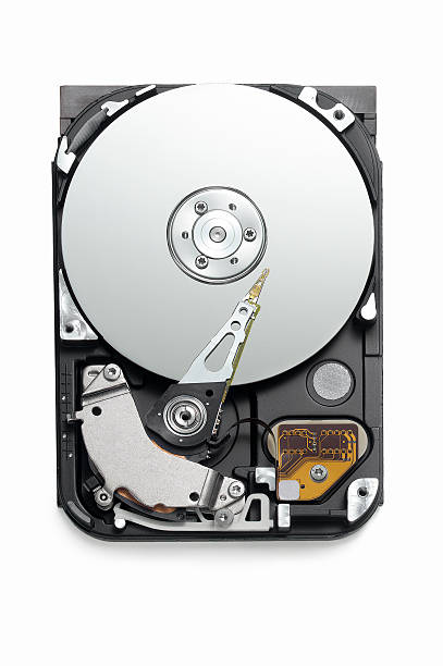 ouvert de disque dur unité de dessus - open harddisk photos et images de collection