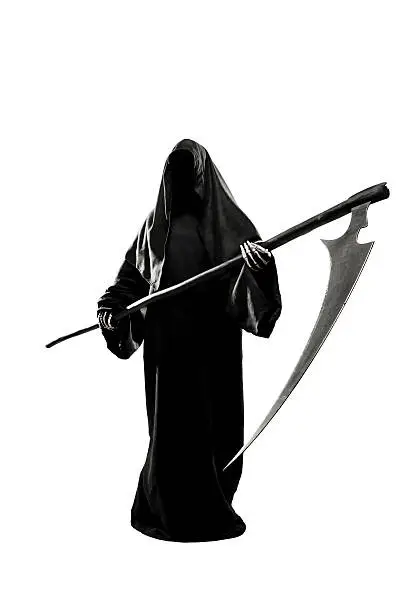 Grim Reaper isolated on white. 