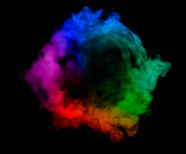 Vivid rainbow circle smoke puff