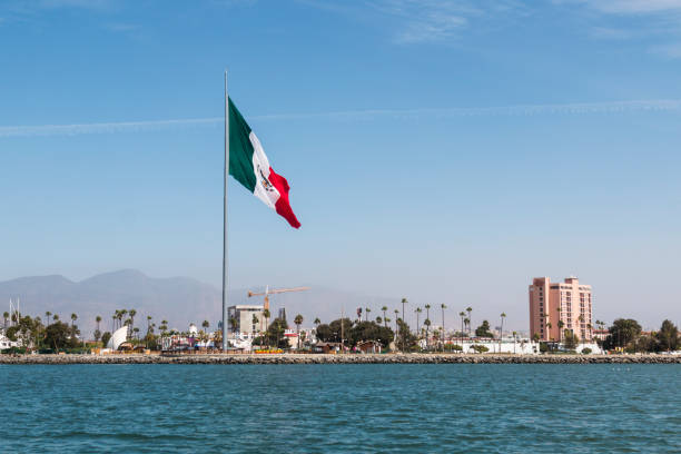 skyline of ensenada harbor - pacific ocean fotos imagens e fotografias de stock