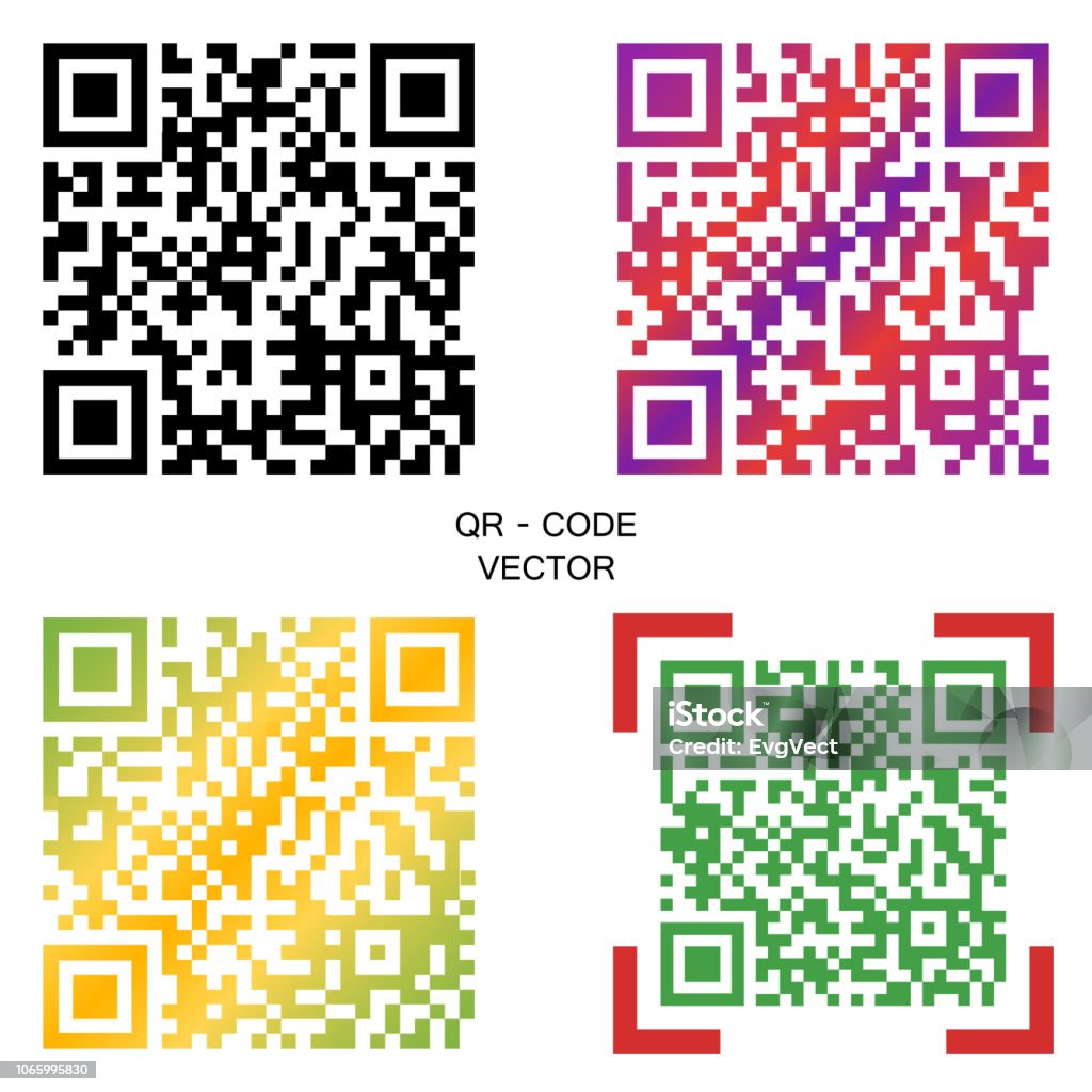 Quero Code Vetores de Código De Vector Qr Uma Seleção De Códigos Multicoloridas ...