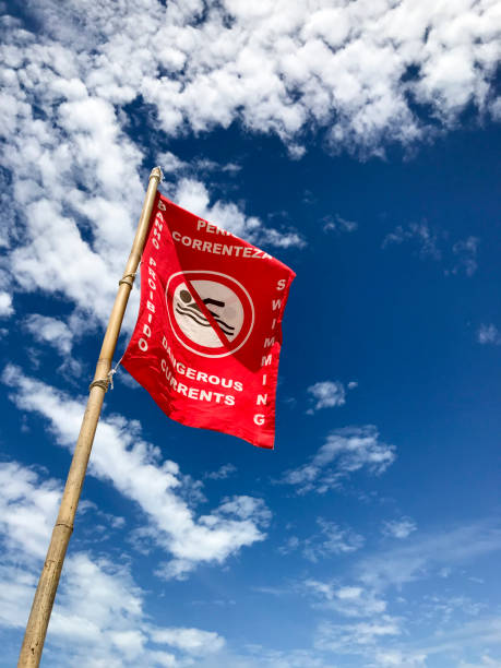 istock No swimming sign dangerous beach 1066001766